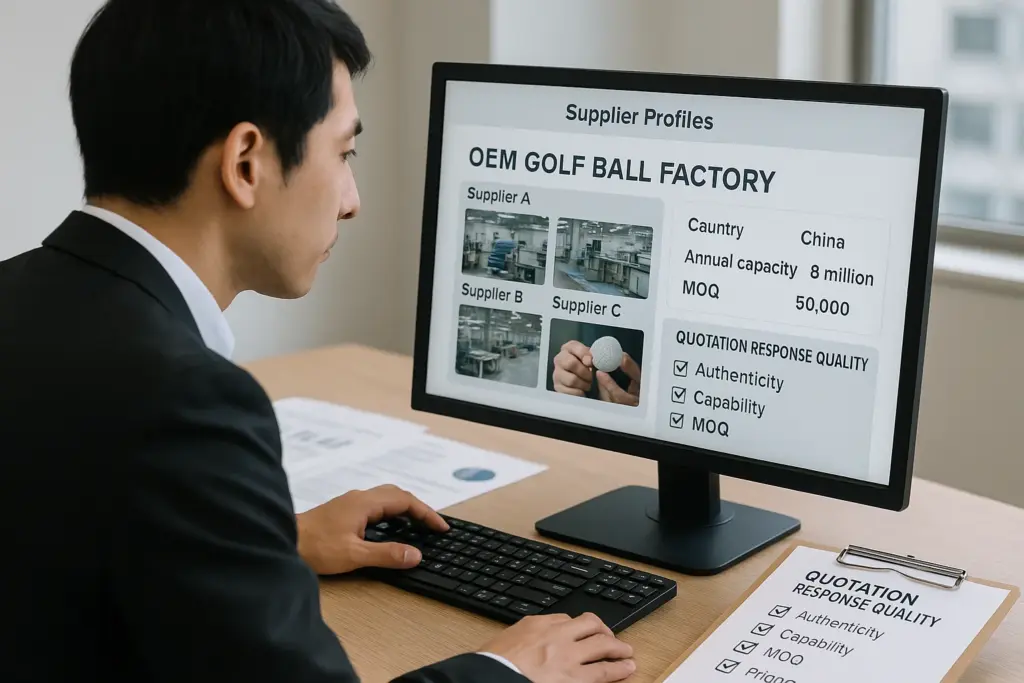 中国OEMゴルフボール工場の供給能力と見積品質を確認するバイヤー